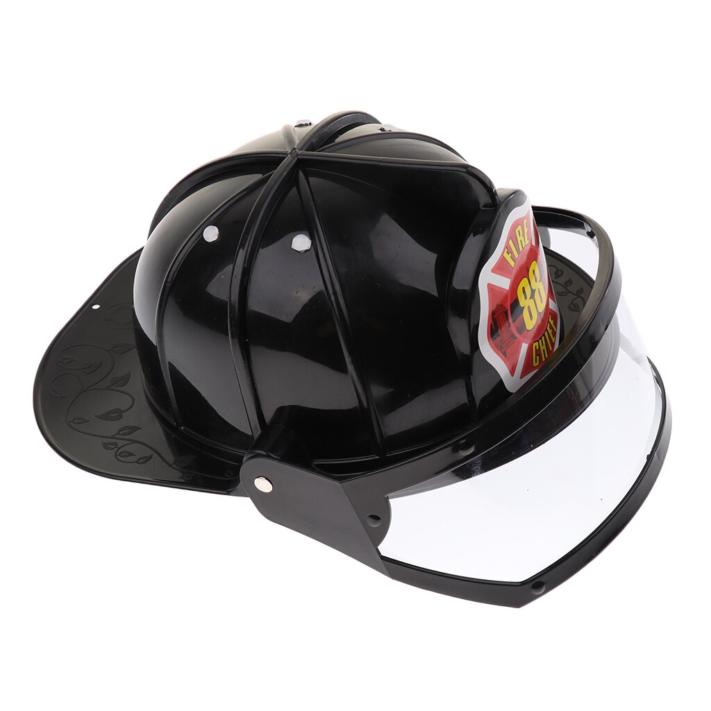 Simulation Feuerwehrmann Sicherheit Helm Einstellbar Feuerwehrmann Hütte Kappe Spielzeug Schwarz