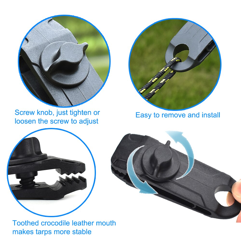 Tent Tarp Clips Luifel Dekzeil Klem Set Met Zware Lock Jaw Grip Auto/Zwembad Cover Fasteners Winddicht Outdoor Accessoires