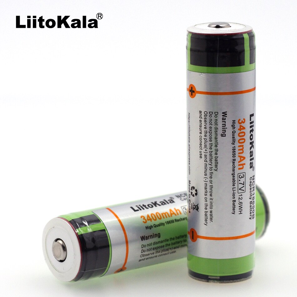 2 Stks/partij Liitokala Beschermd Originele 18650 Oplaadbare Batterij NCR18650B 3400Mah Met Pcb 3.7V