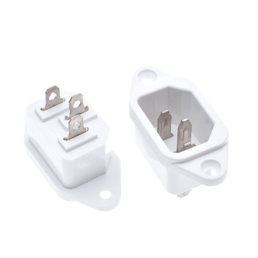 10Pcs IEC320 C14 Male 3Pin Chassis Panel Mount Power Socket AC250V/10A