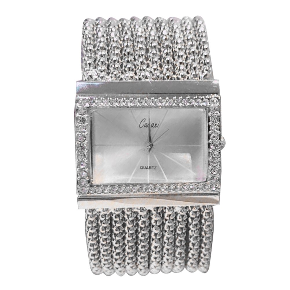 Luxe dameshorloge met strass, vierkante wijzerplaat, geen nummer, legering band, dames quartz armband met kwastjes, polshorloges, relogio feminino