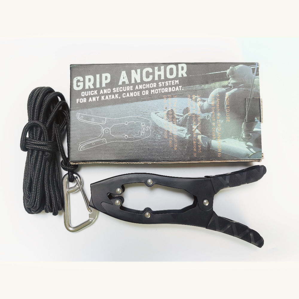 Poignée d'ancrage de canoë, porte-brosse d'ancrage, fixation du bec de requin, pince de bateau de canoë de Kayak pour la fixation des mâchoires de Tension autobloquantes: Marron