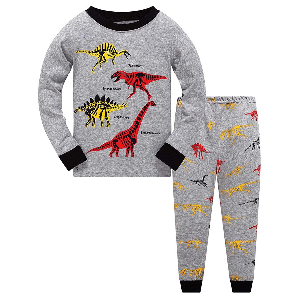 Pyjamas pour enfants pyjamas de noël enfant en bas âge enfants garçons pyjamas coton dinosaure vêtements de nuit t-shirt hauts pantalons ensemble enfants choses