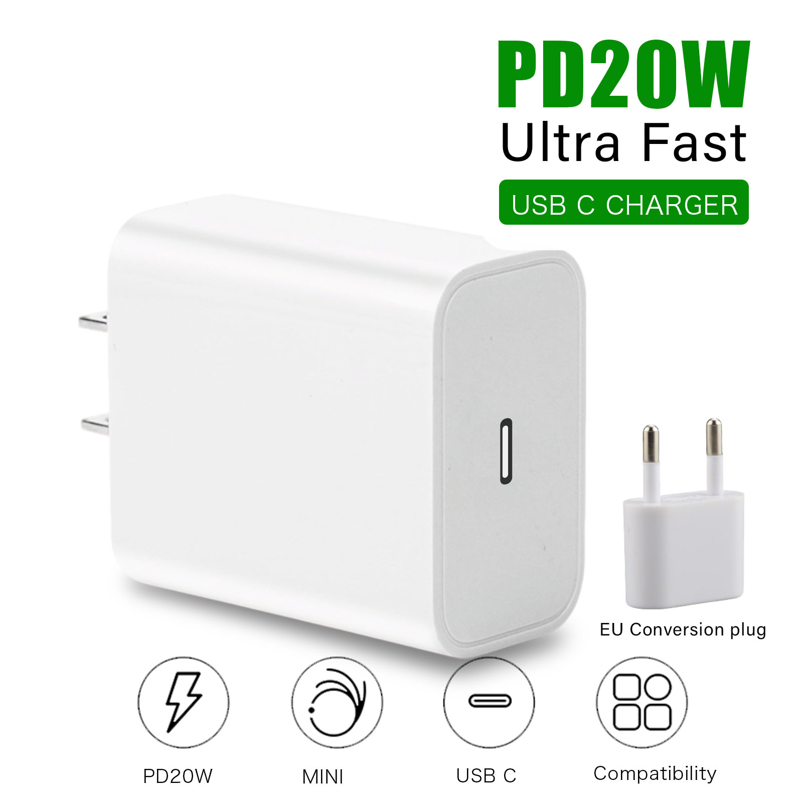 USB C Oplader Blok voor iPhone 16 Chargy Plug PD 20W muurlader met kabel Snelle oplader Data Sync voor iPhone16 15 14 13 12 11 Pro Max Mini Xs iPad Air Type C Power dapte: JP