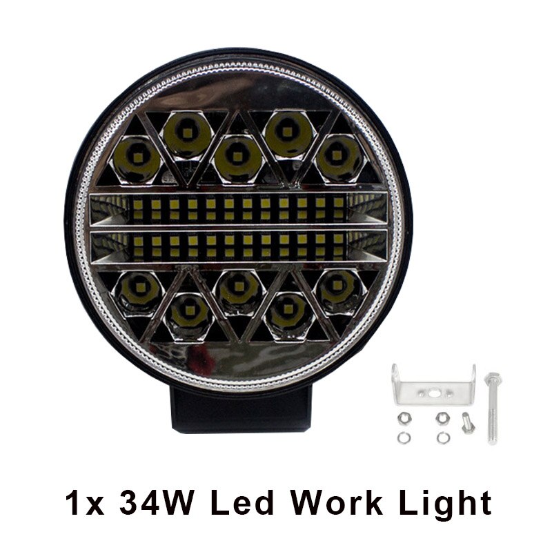 SKYWORLD Led werklamp 12V 24V, 2 stuks 4 inch 60W 3 zijden shooter offroad rijdende lichten spotlicht werklicht waterdicht voor 4x4 Auto tractor Vrachtwagen SUV ATV Boot, 6000K wit led mistlamp