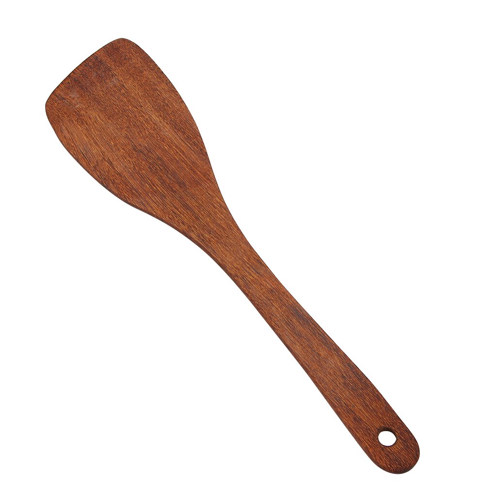 Juego de utensilios de cocina de madera, mango largo, espátula para arroz, cuchara para verduras, carne, cocina, pala, cucharas mezcladoras para sartén antiadherente, herramientas de cocina: C