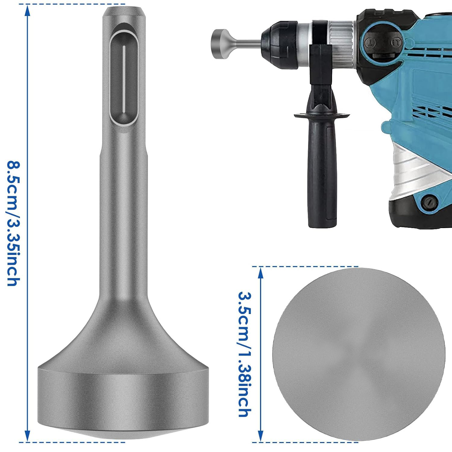 SDS Plus Erdungsstab-Treiber, 85 mm, robuster Stahlbohrer-Treiber, verschleißfest, breite Kompatibilität, Erdungsstab-Bits, Sockel für R: Gold