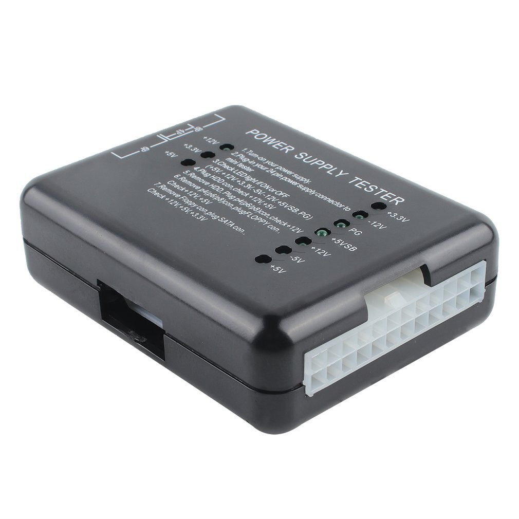 Comprobador de fuente de alimentación LED 20/24 Pin para PSU ATX SATA HDD Tester medidor de comprobación medición para PC Compute al por mayor