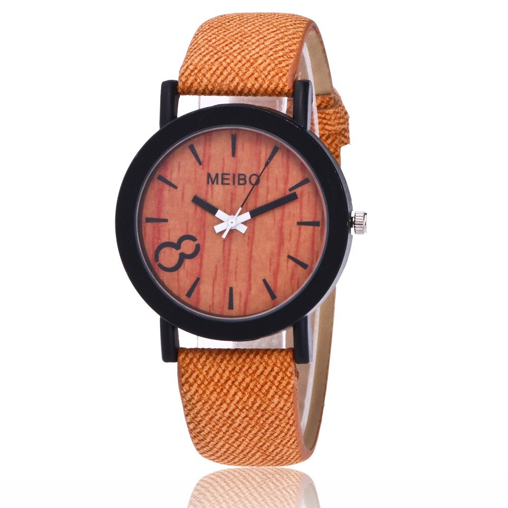 Meibo Luxe Vrouwen Horloges Modeling Houten Quartz Herenhorloge Toevallige Houten Kleur Lederen Horloge Relogio Feminino