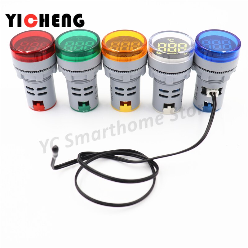 Mini LED digital thermometer 22mm digital display temperature indicator -20-200degrees AC20-380V