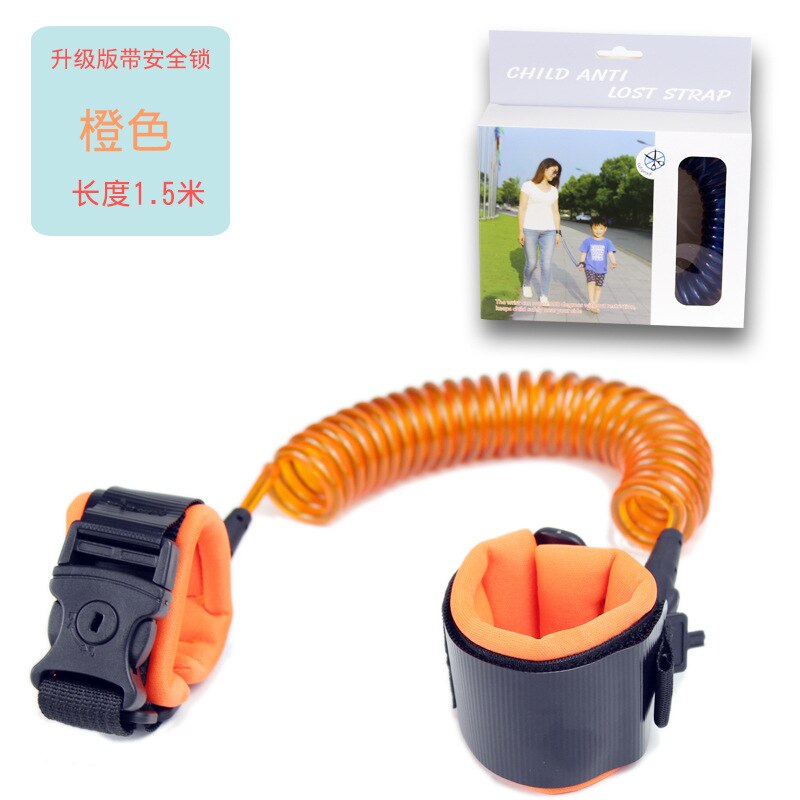 Happywalk freundlicher gehen FlüGel Hand Seil Baby Anti-Verloren Schlüsselband freundlicher Sicherheit Gürtel Anti-Verloren Armbinde: Orange Sicherheit sperren 2 M