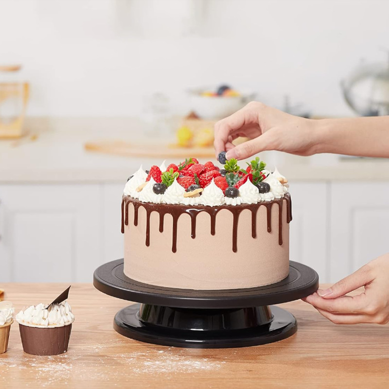 Zestaw robić dekorowania ciast 6 szt. z obrotnicą, 2 szpatułkami i 3 skrobakami | Wygładzacz lukrowania, narzędzia robić lukrowania, narzędzia robić pieczenia