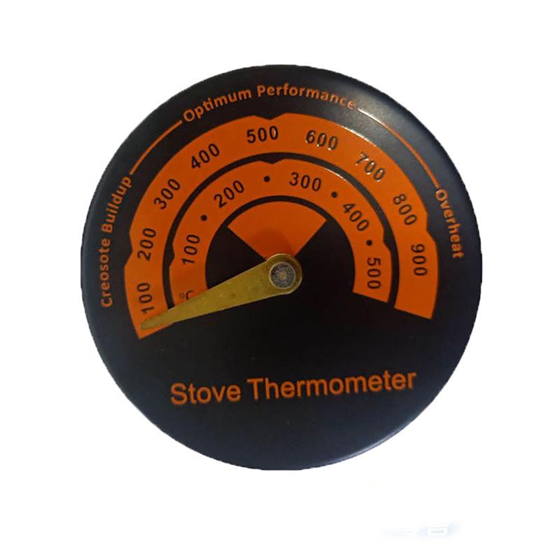 Heat Powered Fan Magnetic Stove Flue Pipe Thermometer Home Fireplace Fan Sensitivity Large Display Safe Fan Meter Thermometer: Thermometer