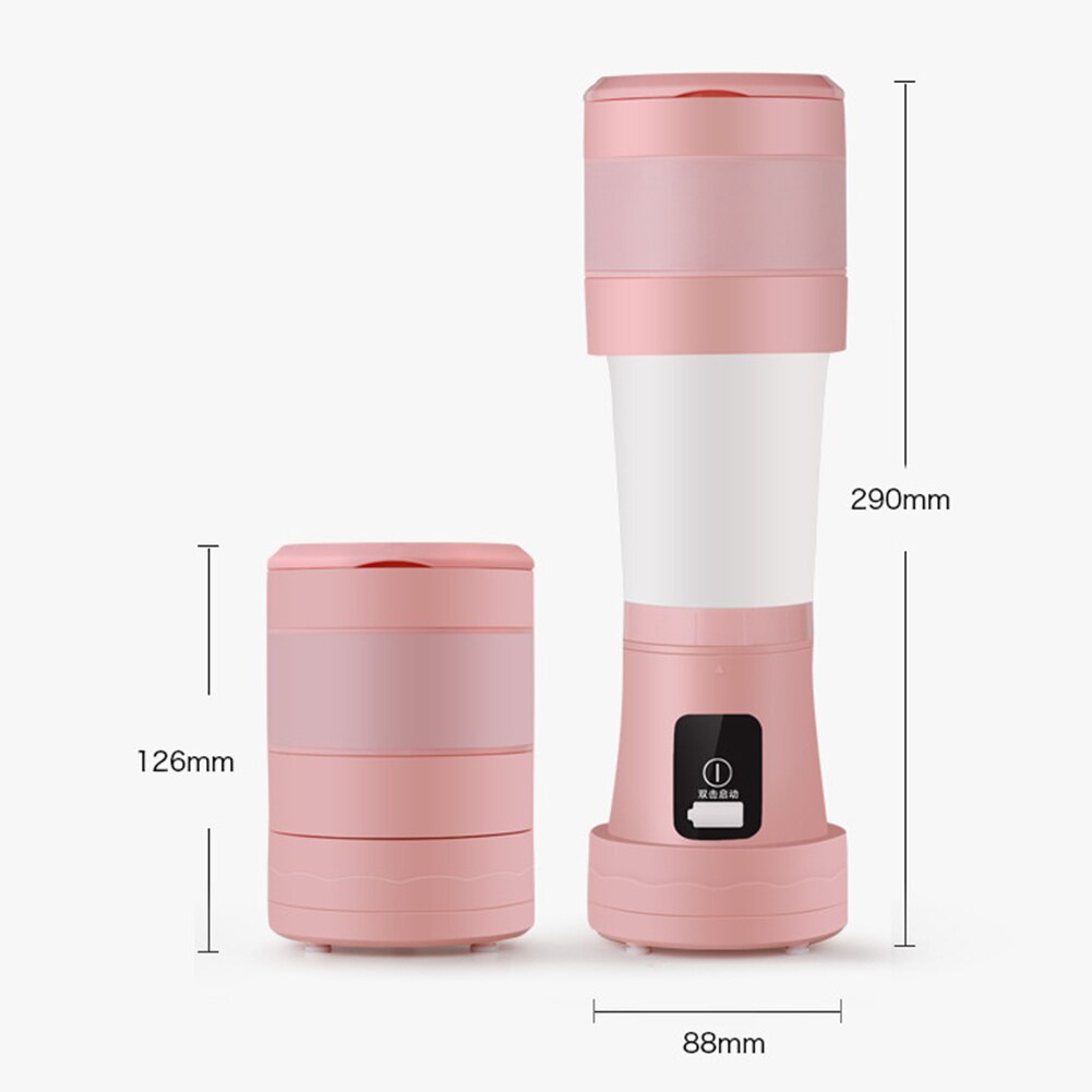 450Ml Draagbare Blender Elektrische Vouwen Mixer Blender Smoothie Blender Usb Mini Keukenmachine Elektrische Squeezer Oranje Juicer: Pink