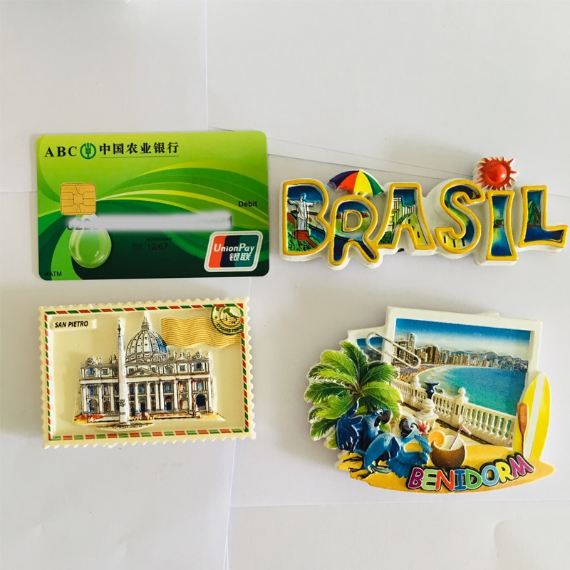 Brasilia roma san pietro espanja benidorm matka matkamuisto jääkaappi magneetit kodin sisustus magneettiset jääkaapin tarrat lasten lelu