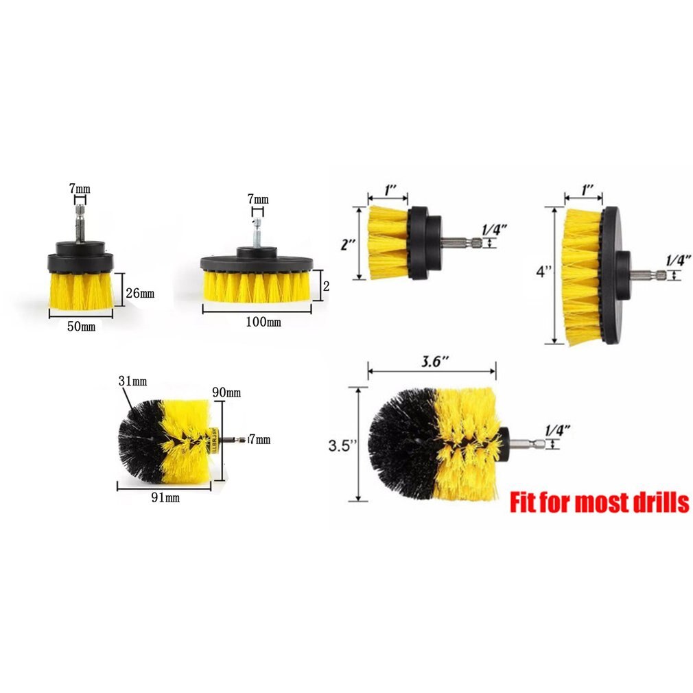 3 st power scrubber borste borr borste ren för badrumsytor badkar dusch kakel injekteringsbruk sladdlös power scrub rengöringssats