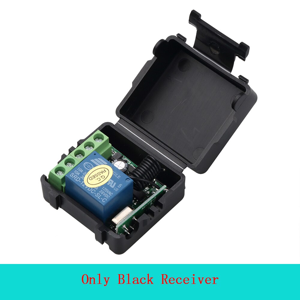 433 Mhz Wireless Remote Control Switch DC 12V 1CH Relay Receiver Module With Remote on off Transmitter For LED Electronic lock: black