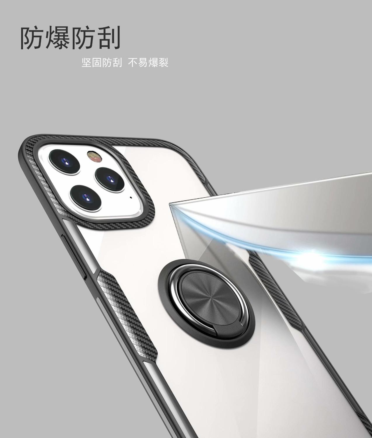 Til eple iphone 12 pro max deksel hardt med ringstativ magnet gjennomsiktig beskyttende bakdeksel deksel til iphone 11 12 pro 12 max