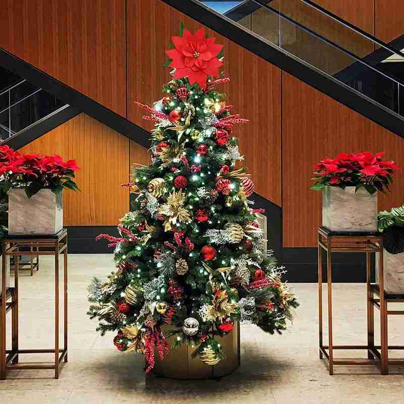 Grote Rode Bloem Kerstboom Top Hanger Kerst Ornamenten