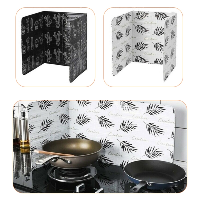 Anti Splatter Shield Guard Oil Splash Guard Aluminum Foil Oil Block Oil Barrier Stove Anti-Splashing Oil Baffle Heat Insulation
