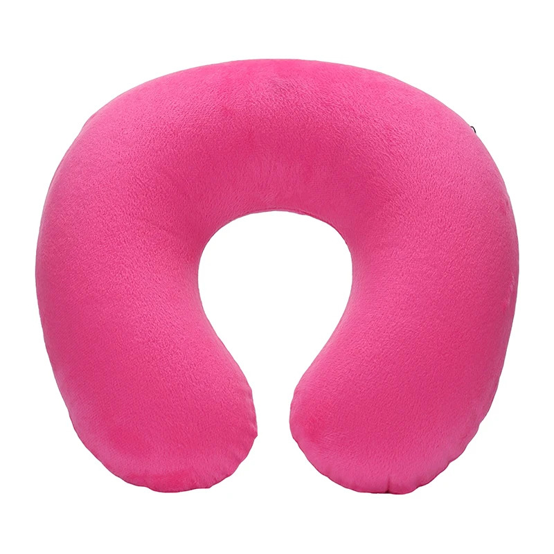 1/3/4Pcs Travel Pillow Car Air Flight Office Inflatable Neck Pillow Short Plush Cover PVC Support Headrest Soft Nursing Cushion