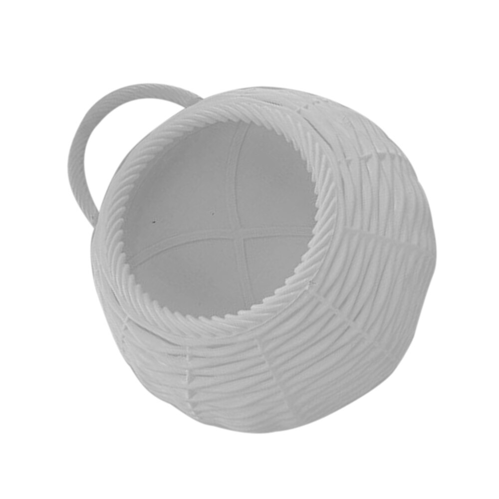 Garden Wall-mounted Flower Basket Handmade Basket Wicker Rattan Flower Basket Hanging Vine Pot Planter: White