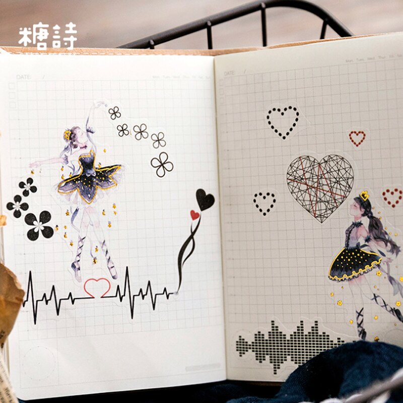 3pcs/pack Retro Girl Feelings DIY Album Stickers for You Kawaii Boullet Journal Sticker Stationery Materiales Escolares