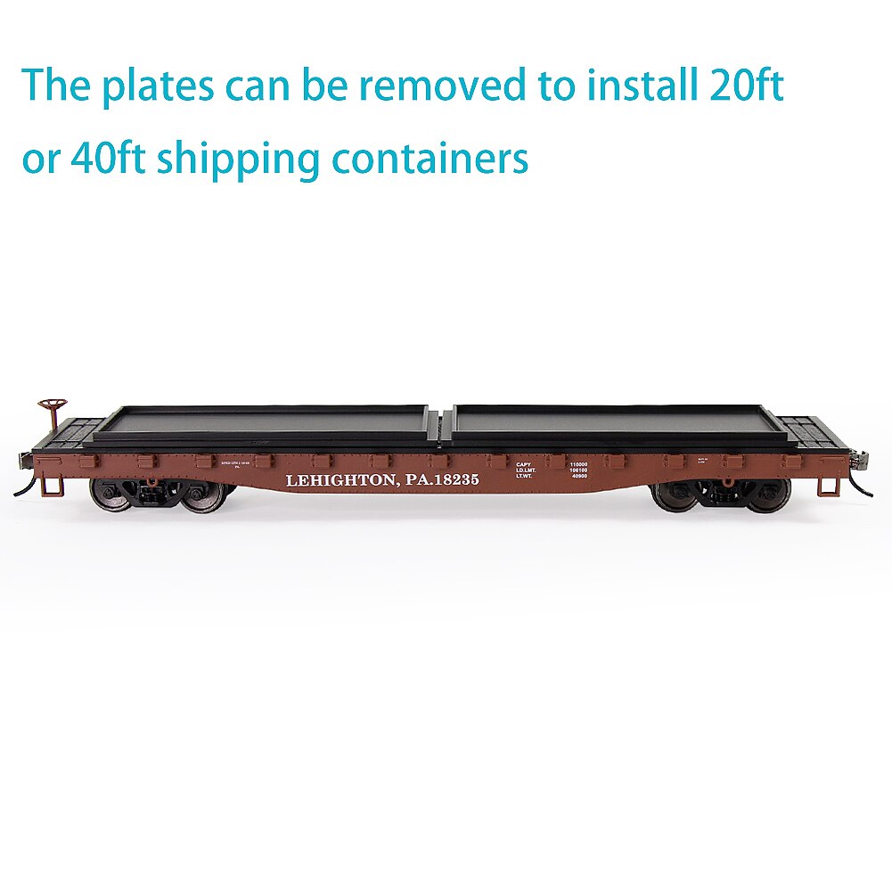 2pcs HO Scale 1:87 52ft Flat Car Flatbed Transporter Carriage C8741 Freight Car Model Railway: LEHIGHTON PA 18235