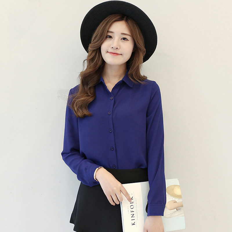Camisas de gasa simples de colores sólidos para mujer, novedad de 2023, blusa informal de gasa de manga larga para mujer, Tops, camisa de para mujer, ropa: S / Caqui