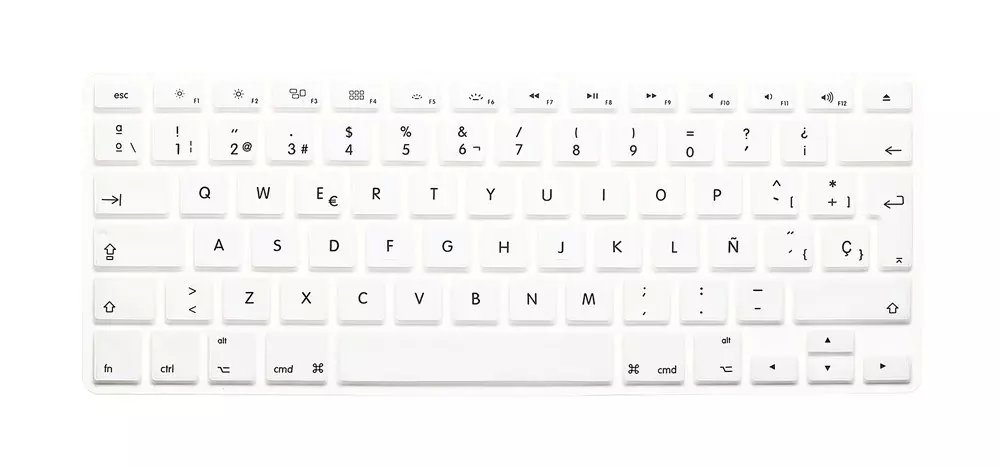 Hiszpańska wersja ue silikonowa wodoodporna klawiatura obejmuje skórki Protector dla Macbook Air 13 Pro 13 15 17 dla Mac book A1466 A1502: White