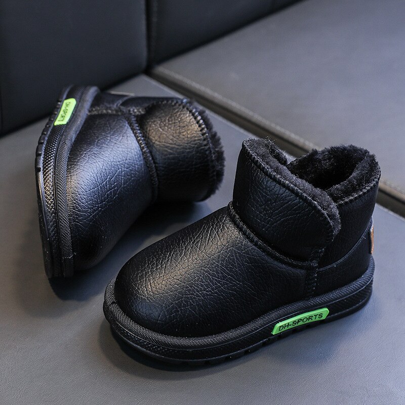 Cuzullaa freundlicher winterschuhe aus baumwolle, warm gefüttert, mit plüschfutter, für babys und mädchen, stiefeletten, größe 22-31: Schwarz / 30 ( innen 18 cm)