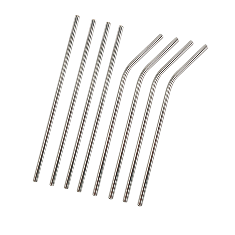 Pajita reutilizable para beber de 3 piezas, pajilla de Metal de acero inoxidable o 4 unidades de paja de bambú, ambas con cepillo de limpieza, para uso en Barra de casa