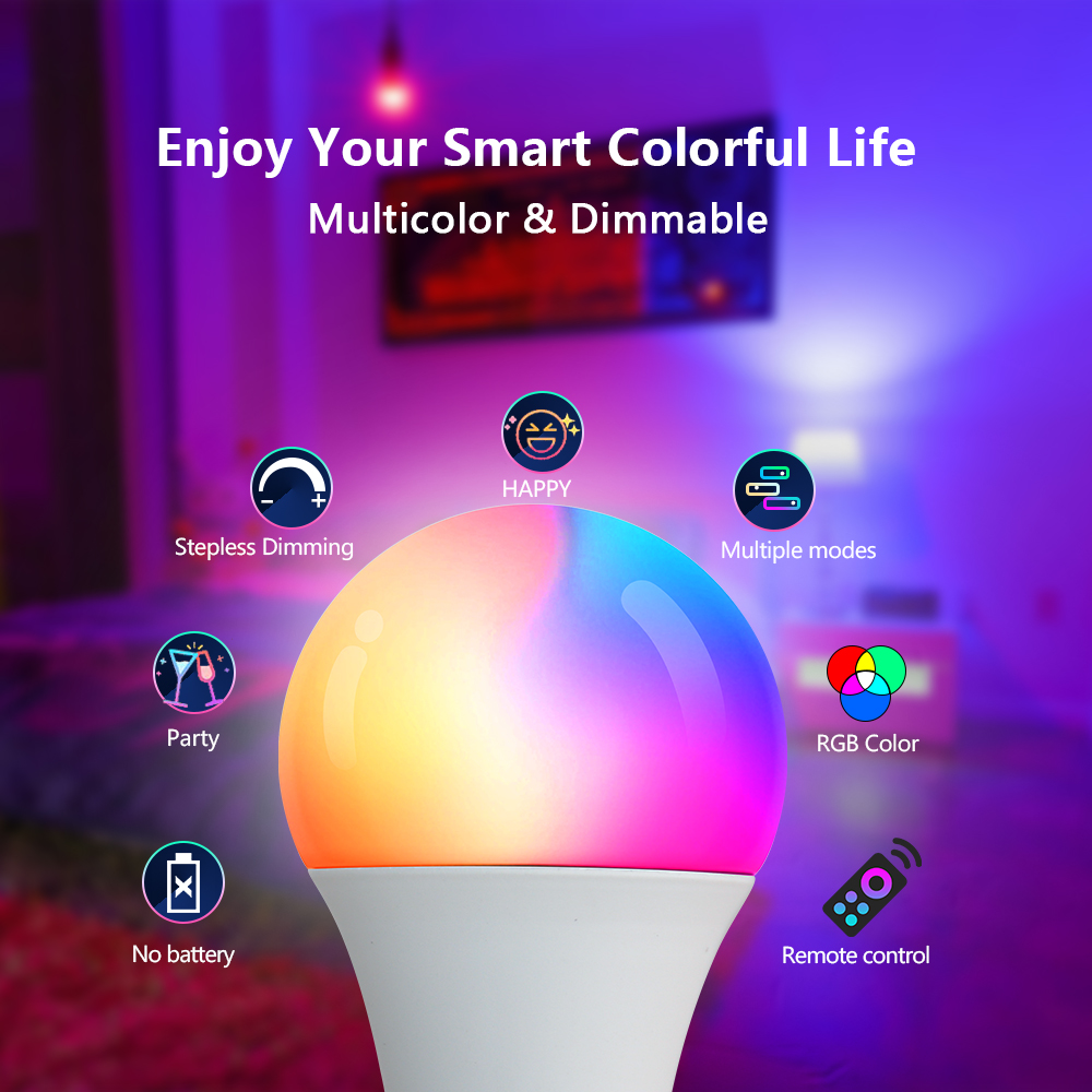 Bombillas LED AC 220V E27 RGB Bombillas lámpara LED IR Control remoto cambiable colorido RGB ampolas blancas foco bombilla Led