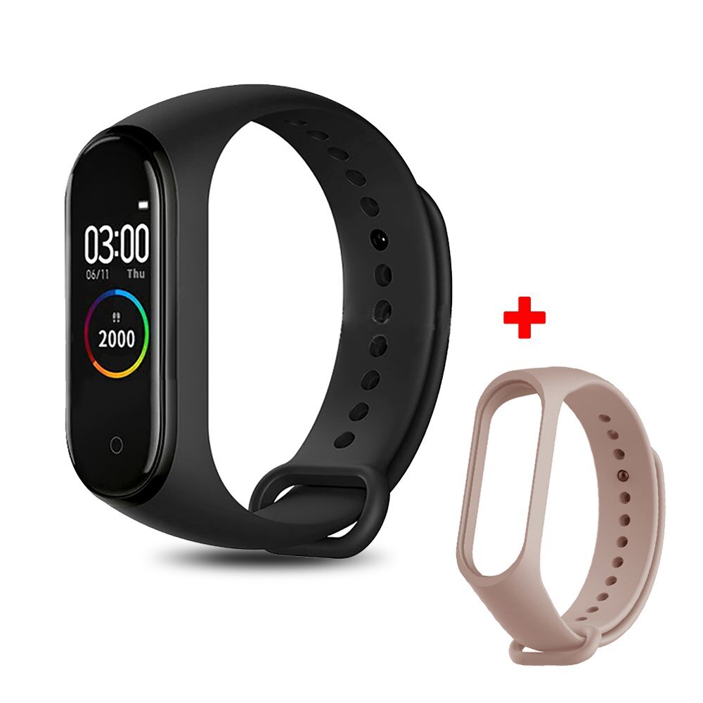 M4 Smart Band Fitness Trcker braccialetto sportivo pedometro frequenza cardiaca pressione sanguigna Bluetooth salute cinturino impermeabile Smartband: M4 with pink strap