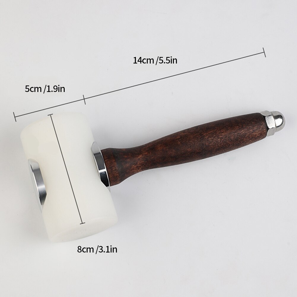 Leather Craft Tools Leather Carving Hammer DIY Leathercraft Mallet Nylon T Head With Wooden Handle Cowhide Sew Leather Tools