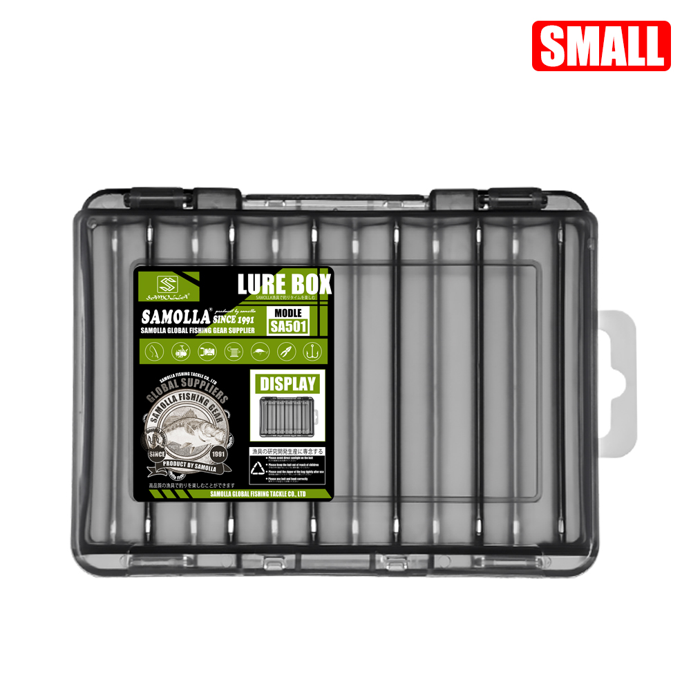 SAMOLLA Double-Sided Compact Tackle Box - Streamline Fishing with Durable, Versatile Organizer for Lures, Hooks, Baits: PURPLE