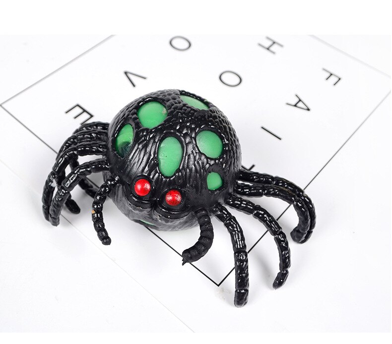 Spider decompression squeeze toy vent ball disgusting pinch not broken spider toy