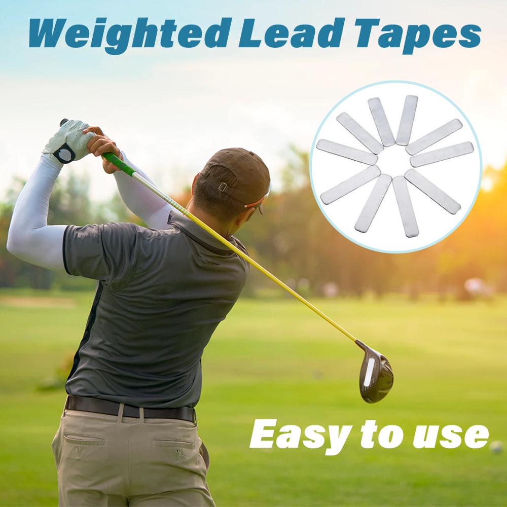 Golf Weighted Lead Tape 20pcs Adhesive Lead Tape Strips Golf Training Equipment Lead Weight Tape for Tennis Racket Iron Putter