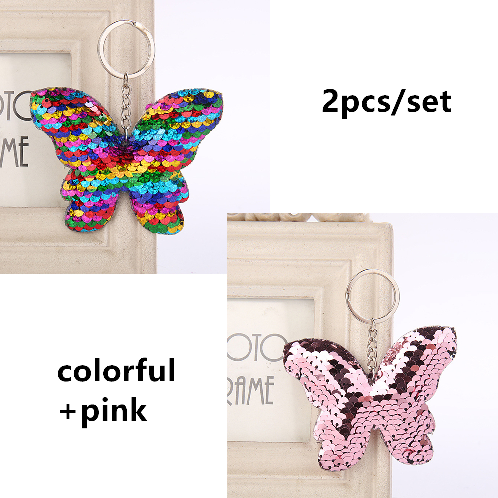 Glitter Pailletten Vlinder Sleutelhanger Hanger Valentijnsdag Gelukkige Verjaardag Bruiloft Gunsten Meisjes Vrouwen Ornamenten
