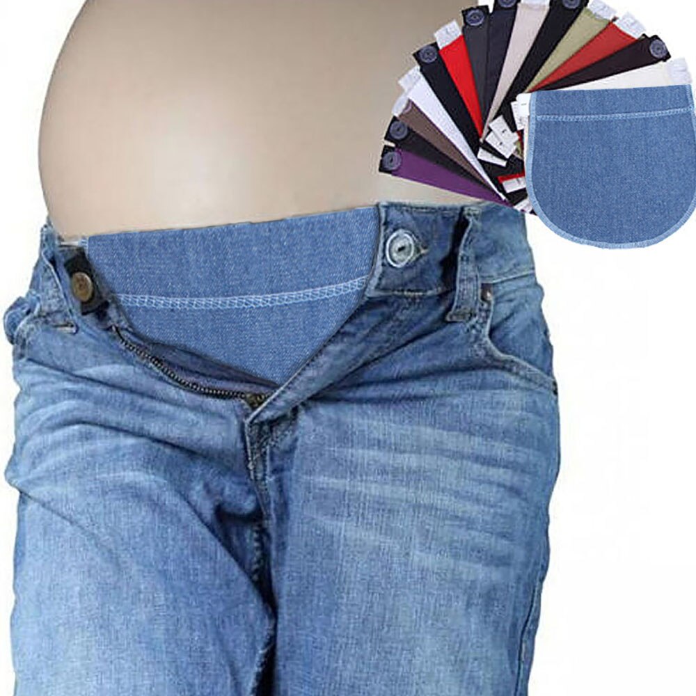 Jean extender bukser graviditet justering elastisk spænde linning bælte talje udvide bukser overvægt gravid bælte forlængelse