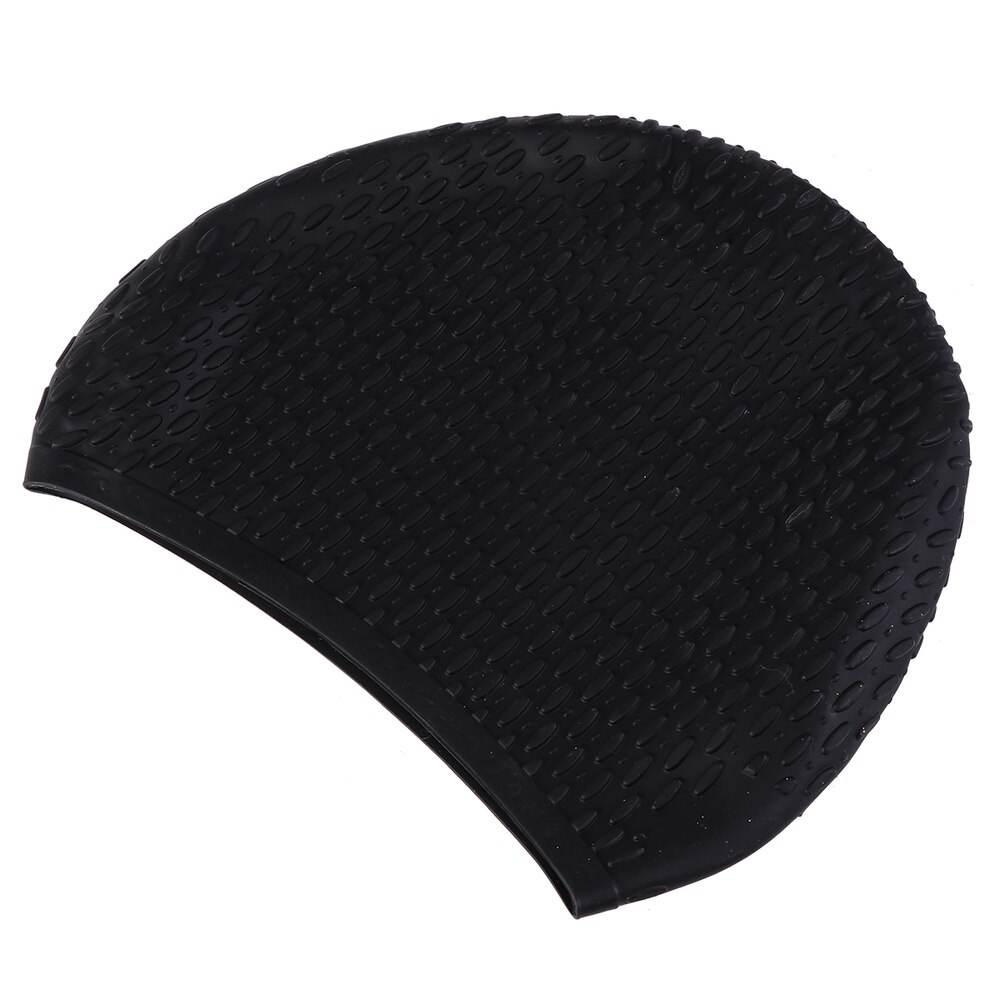 Swimming Cap Hat Water Pattern Waterproof Silicone Nontoxic Swimming Cap Hat Men Girls Boys Sporty Bathing Cap(Black)