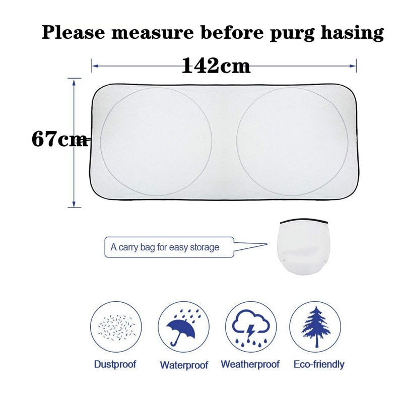 Car Windshield Sun Shade - Blocks UV Rays Sun Visor Protector, Sunshade To Keep Your Vehicle Cool And Damage Free