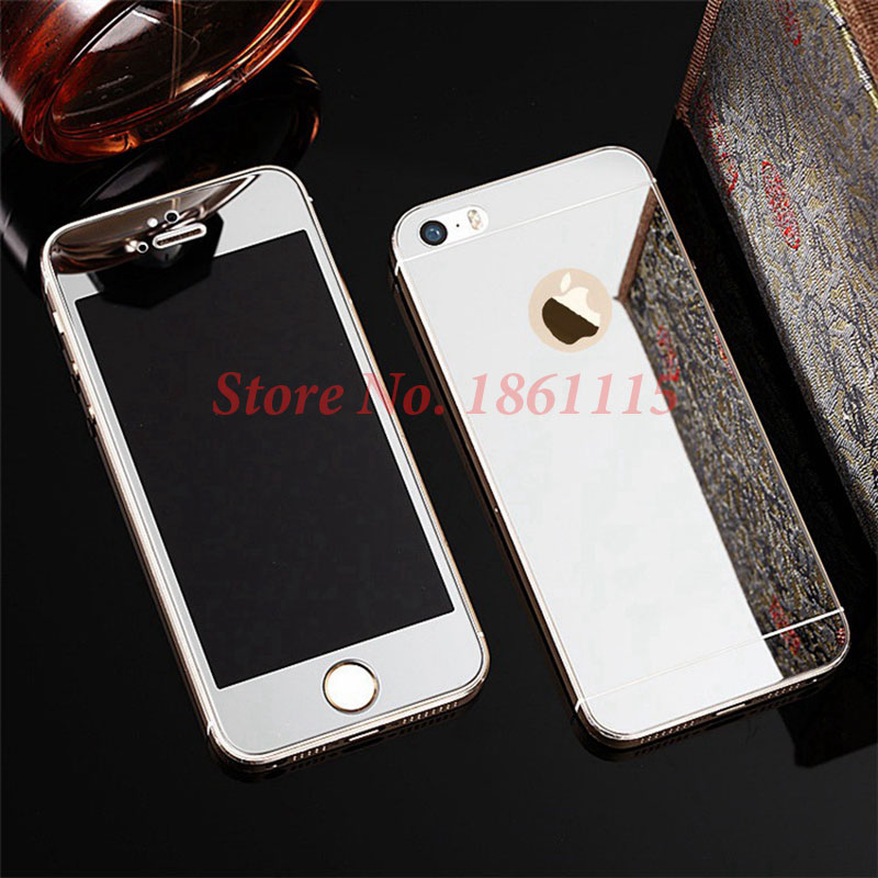 Front+Back Protective Plating Mirror Tempered Glass Film For Apple iPhone4 4S 5 5S SE 6 6S 7 8 Explosion-Proof Screen Protectors