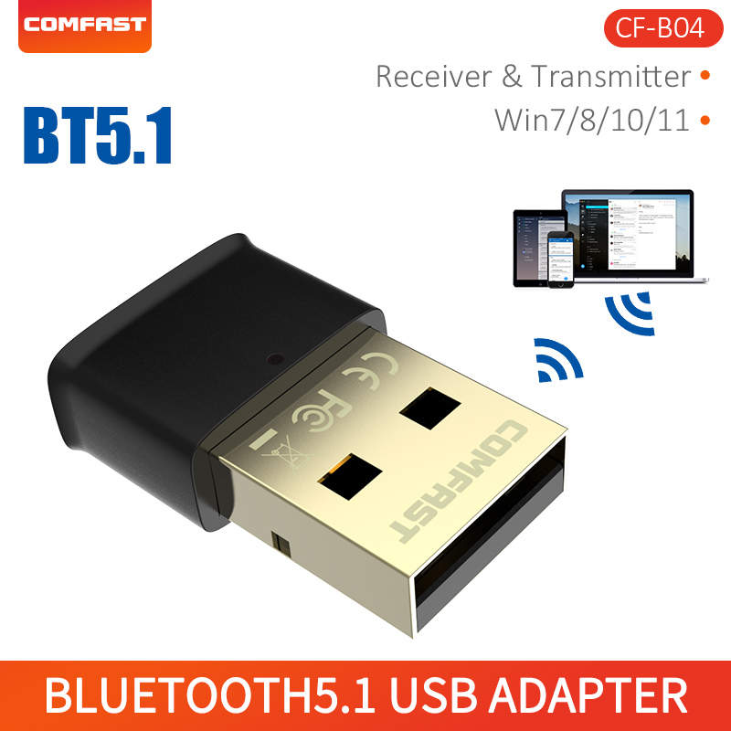 COMFAST USB Bluetooth5.1 adattatore nero Mini ricevitore Wireless Dongle per PC BT altoparlante Mouse tastiera trasmettitore Audio musicale