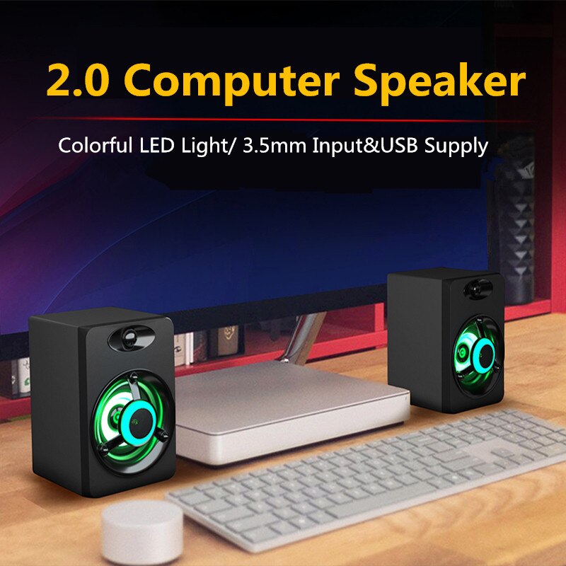 Usb Bedrade Computer Speakers, Led Stereo Subwoofer Pc Speakers, Laptop Mini Speakers, office Home Mini Usb Multimedia Speakers