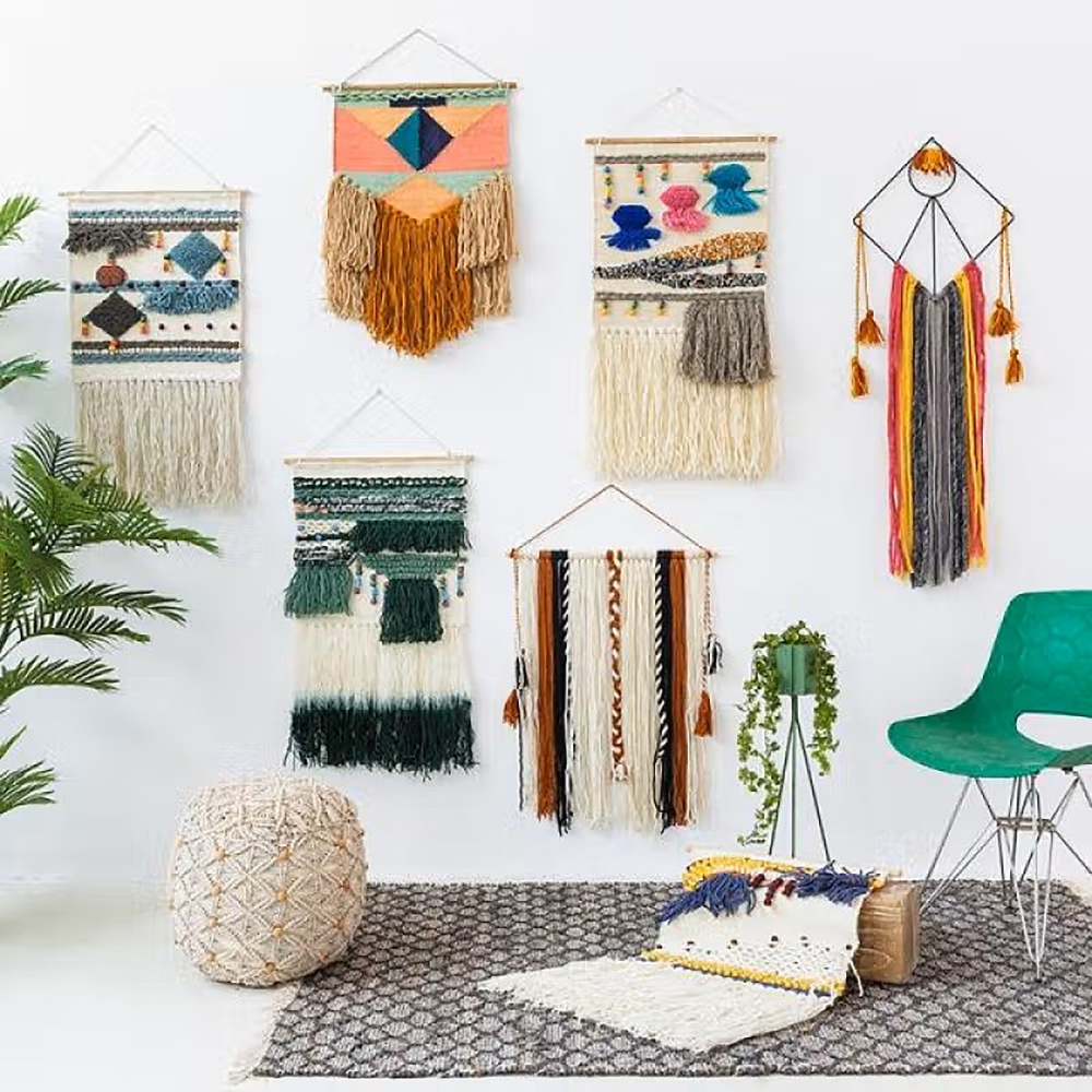 Telar para tejer multiartesanía de madera QJH 19,6" de largo x 15,3" de ancho Ordito ​ Marco ​ Barra de púas de telar para tablero de tejido, tapiz Weaver, niños principiantes