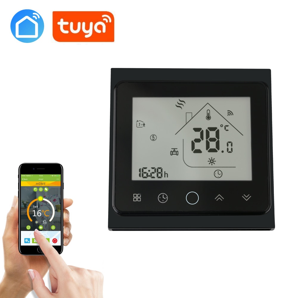 Tuya Draadloze Wandmontage Gas Boiler Wifi Thermostaat Eu 3A Klep Radiator Linkage Controller Voor Droog Contact & Passief Contact