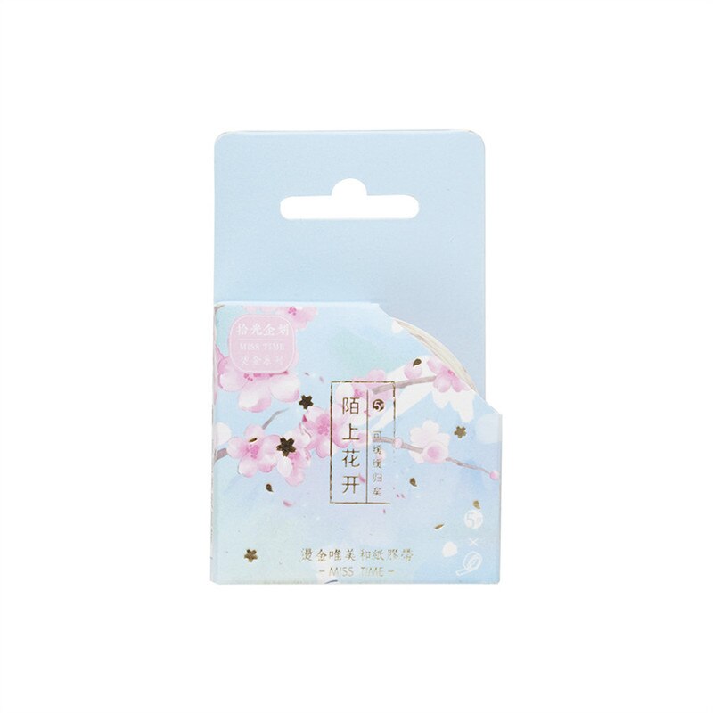 Cinta Washi romántica de estilo japonés, 15mm X 5m, Washi Tape Wave crane Sakura, cinta adhesiva decorativa para álbum de recortes, soporte escolar
