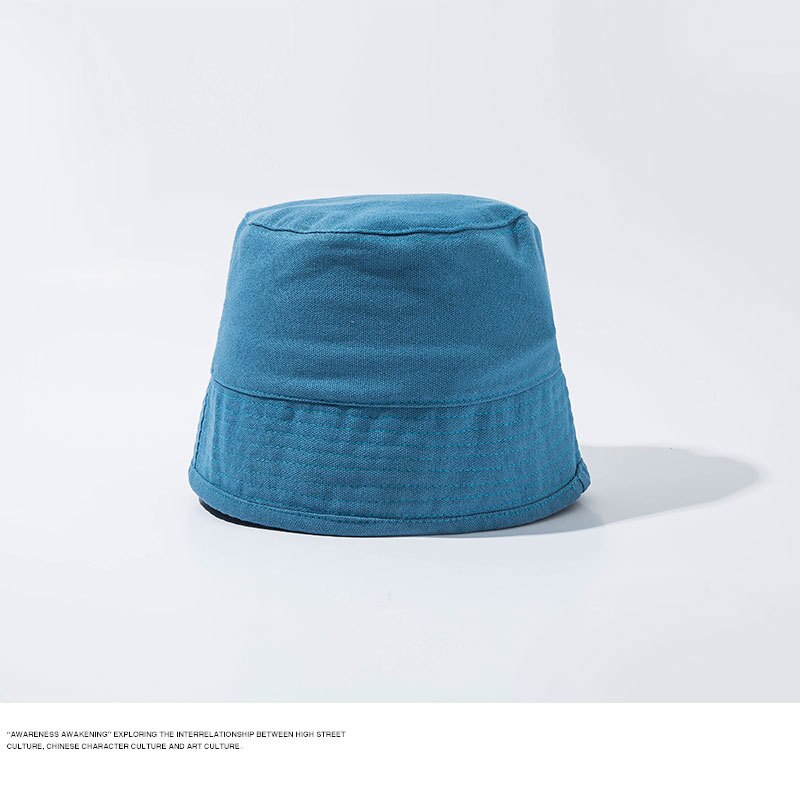 Coton lin femmes fille plaine seau chapeau blanc femme Panama printemps crème solaire casquette de pêche pêcheur bassin chapeau: blue