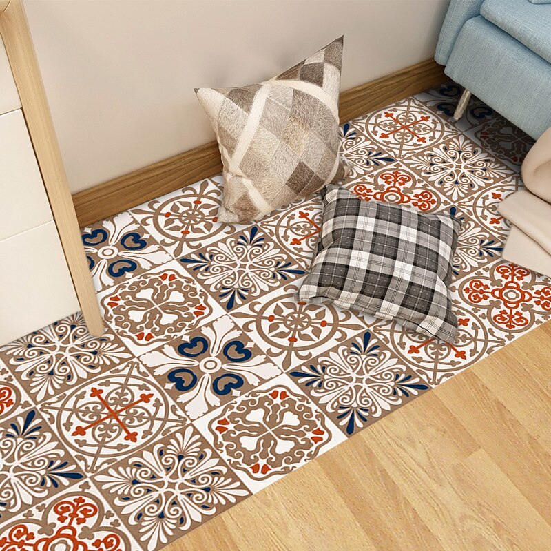 10pcs/set Frosted Tiles Stickers for Kitchen Backsplash Bathroom Wallpaper Non-slip Thicken Waterproof Vinyl Floor Wall Decals